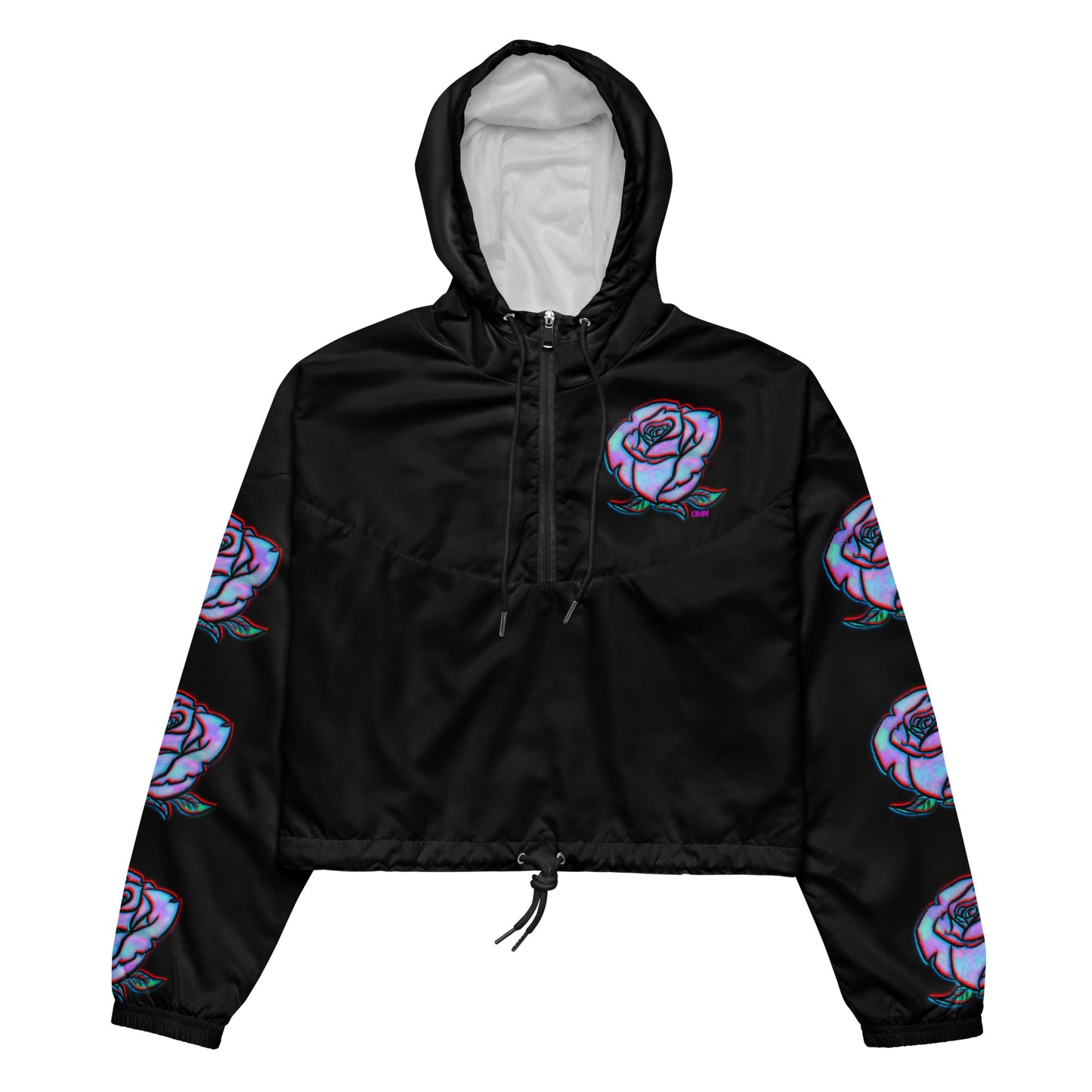 Water Colored Rose Women’s cropped windbreaker