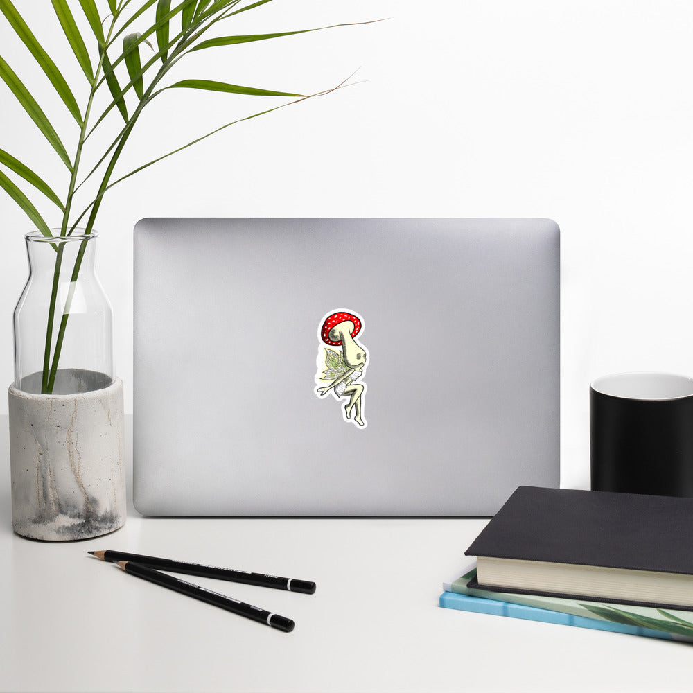 Mushroom Faerie Bubble-free stickers