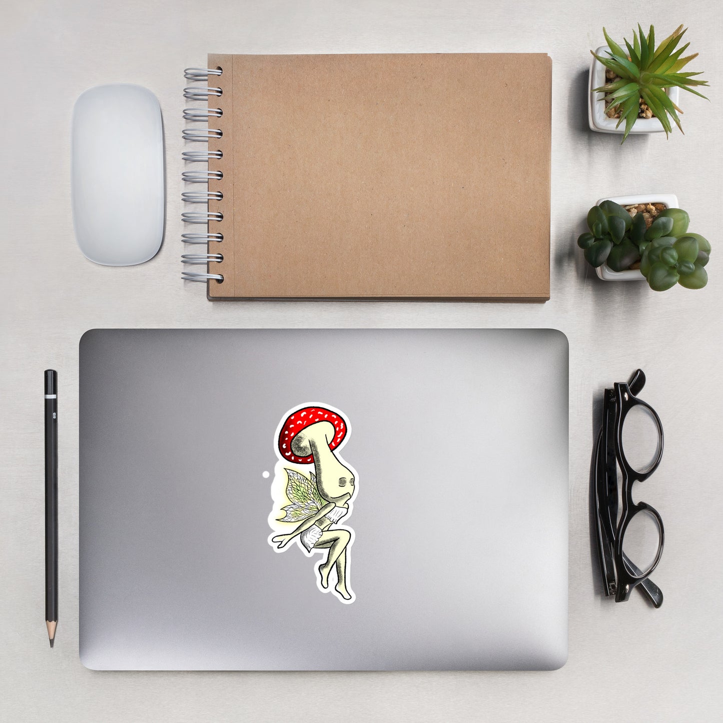 Mushroom Faerie Bubble-free stickers