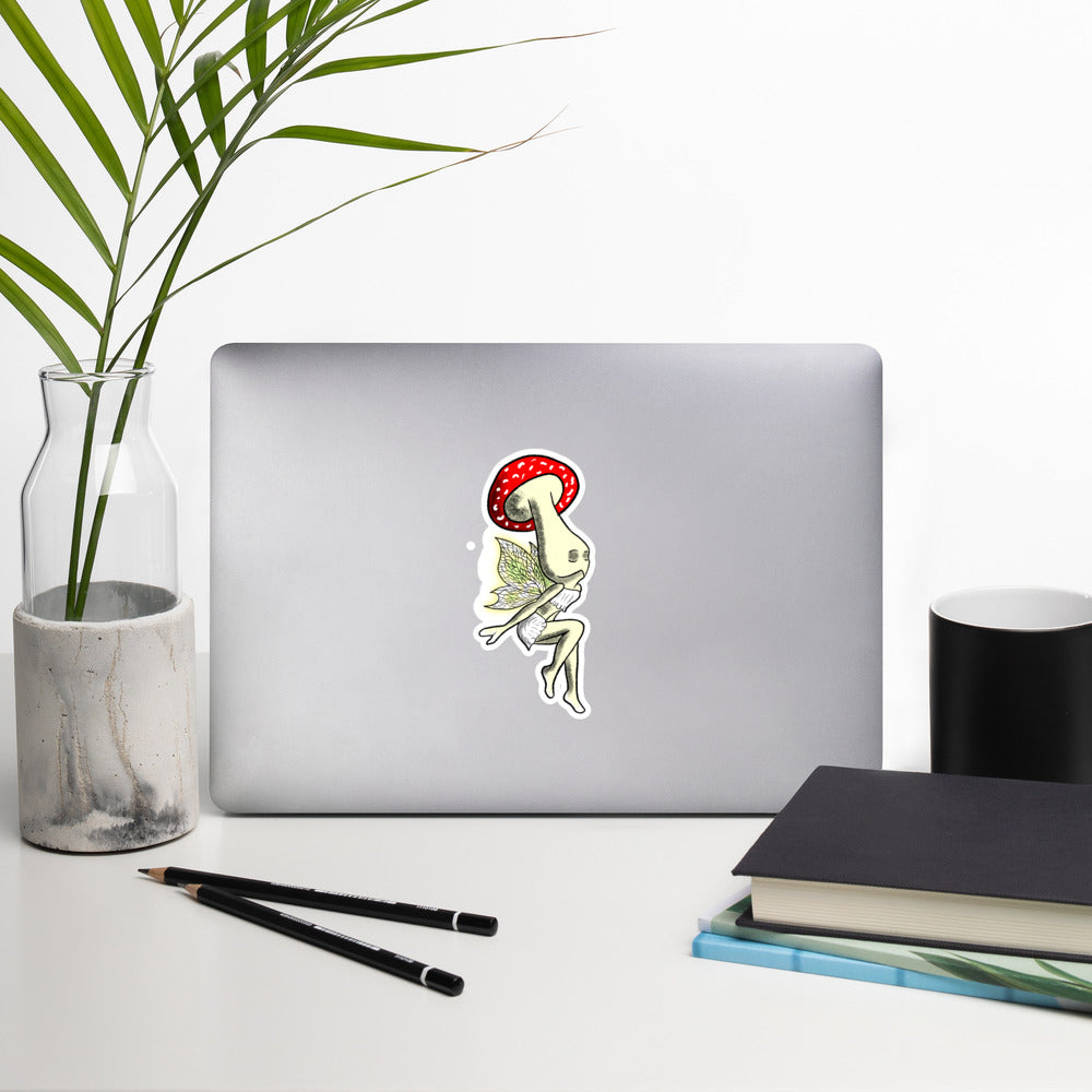 Mushroom Faerie Bubble-free stickers